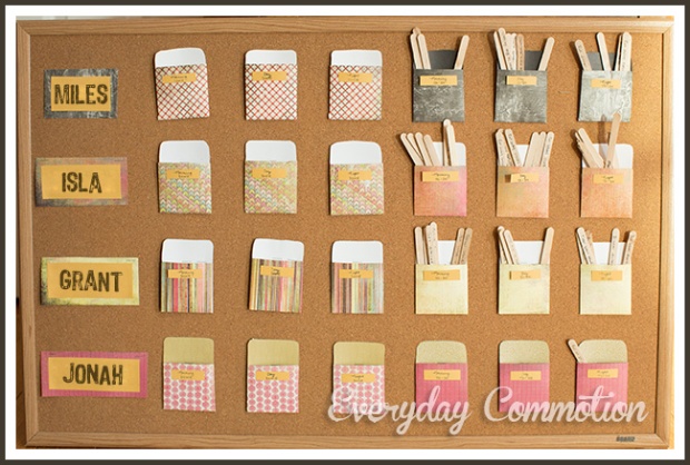 responsibility chore chart for kids children morning library cards popsicle sticks